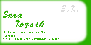 sara kozsik business card